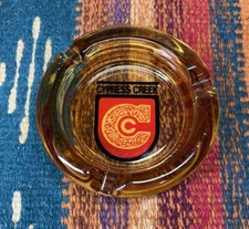 Vintage Cypress Creek Golf Country Club Orlando Florida Amber Glass Ashtray