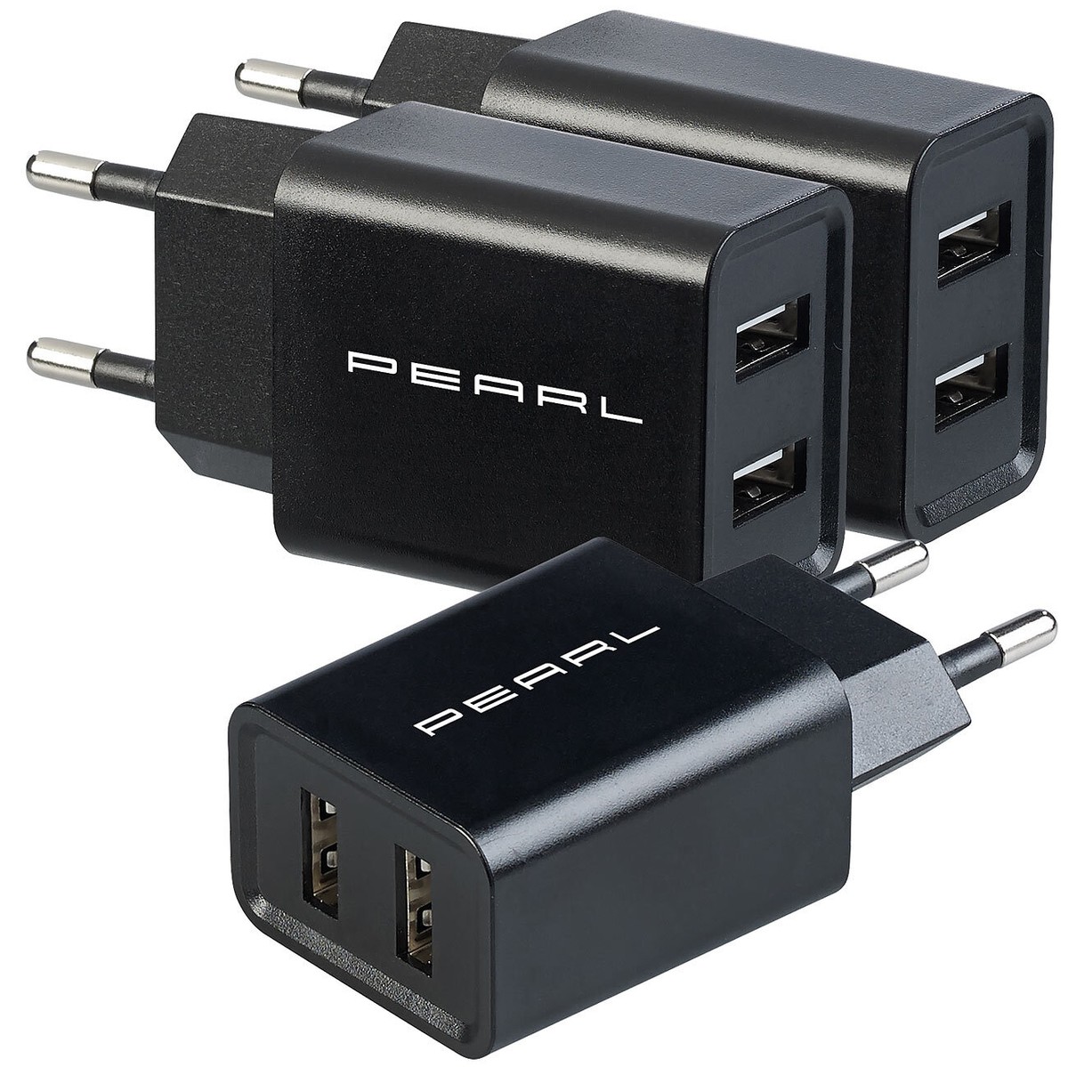 Revolt USB Adapter 2er-Set: 30W Netzteil Mit 3 Ports (USB-C & 2x USB-A) Und Display – Für IPhone, IPad, Samsung & Mehr