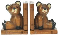 Bear Bookends - Hand Carved Traditional Wooden Gifts. Set Of 2 : Top Christmas Bear Bookends - Hand Carved Traditional Wooden Gifts. Set Of 2 : Top Christmas