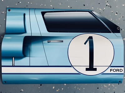WOW!!!Curved Ford Gt40 Lemans Race Side View Car Style Sign Ken Miles