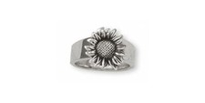 Sunflower Ring Jewelry Sterling Silver Handmade Flower Ring SF6-R