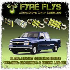 White LED interior lights package kit for 1999-2006 Sierra/Silverado 3014 series