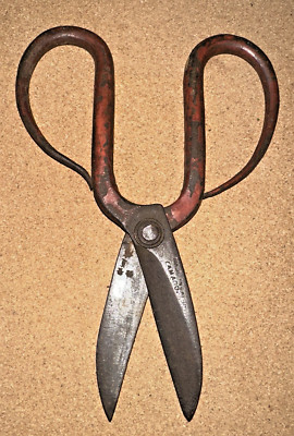 Vintage BONSAI SHEARS Floral Horticulture Signed 6 1/4'' Original RED paint