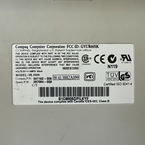 COMPAQ Keyboard, Model: SK-2800C - Picture 3 of 5