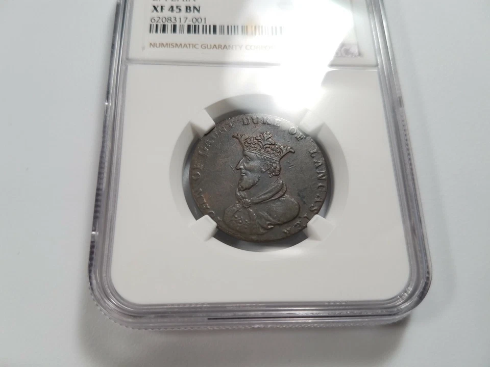 1790s Dublin Ireland Copper 1/2 Half Penny NGC XF45 Duke of Lancaster Camac Kyan - Image 4 of 4