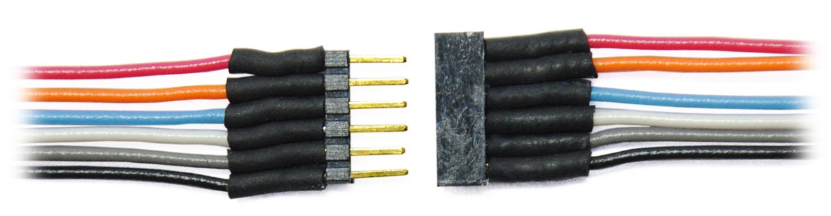 TCS 6 Pin Micro Connector W/colored Wires #1477 Bob The Train Guy