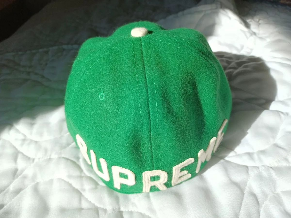 Supreme New York X Ebbets Field Back Hit Fitted Hat Size 7 1/4 Kelly Green