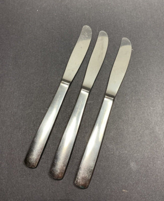 Lot of 3 Gense Facette Dinner Knives Stainless Sweden  8 1/8''