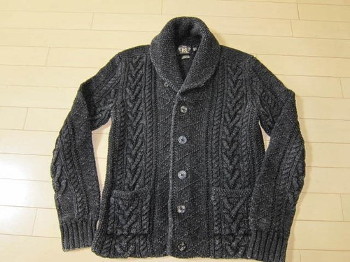 トップス RRL BLACK INDIGO MOTORCYCLE KNIT - トップス