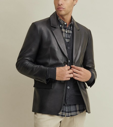 CALVIN KLEIN Two Button Genuine Leather 