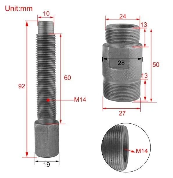 24毫米27毫米飞轮磁力拉拔器雅马哈YZ250F YZ400F YZ426F 1999-2007 — 第 2/4 张图片