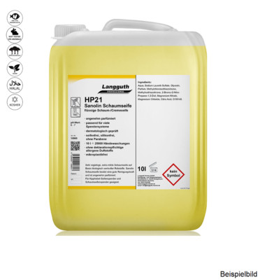 Langguth HP21 Sanolin Schaumseife 5 Liter Cremeseife parfümiert tierversuchsfrei