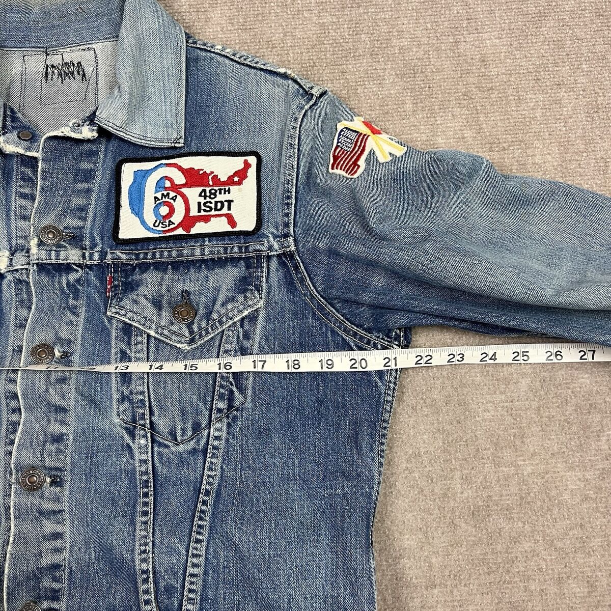 Vintage 60s Levis 557 Type 3 Big E Denim Jean Jacket Mens Vintage 60s Levis 557 Type 3 Big E Denim Jean Jacket Mens