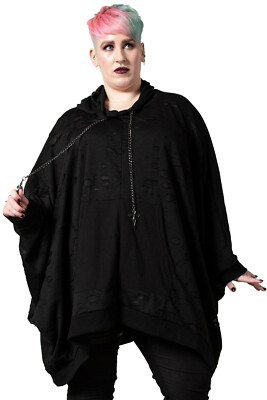 Killstar Gothic Goth Punk Poncho Hoodie - Wings Of Night