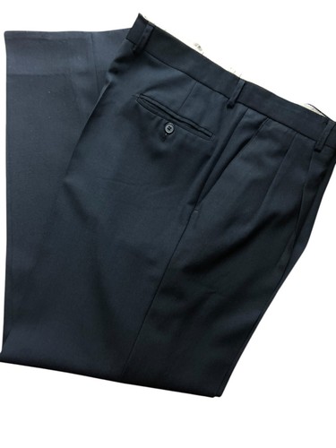 Timeless Vintage Men's Pleated black wool Dress Trousers | Size EU 54 - Picture 7 of 10