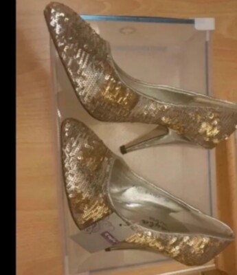 SILVESTER PUMPS MIT WENDEPAILETTEN GOLD SILBER NEU