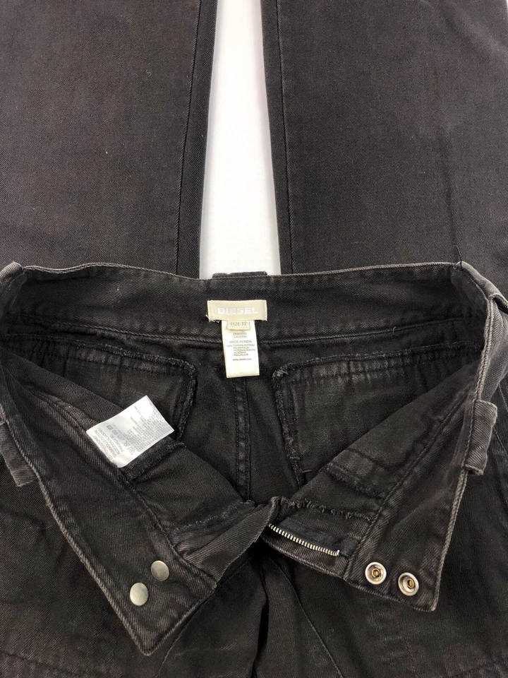 Pantalones DIESEL Mujer Marrón Pana Pierna Ancha Solapa Bolsillo BootCut Talla 32 32x35 Como Nuevos Foto 4 de 4