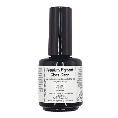15g Premium Pigment Gloss Clear UV-Gel, Verarbeitung von Pigment, Pinselflasche