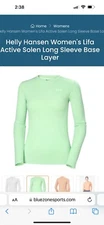 Helly Hansen Women's Small LIFA Active Long Sleeve -Mint Green  New Without Tag