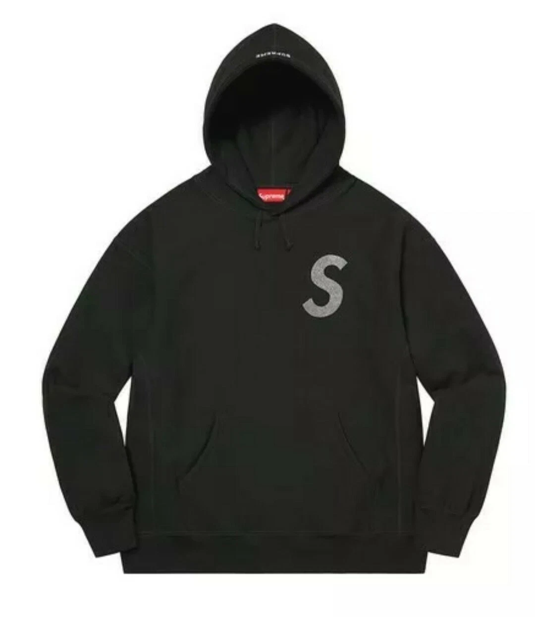 Sweat shirt à capuche logo Supreme Swarovski S noir taille moyenne M *EN MAIN*