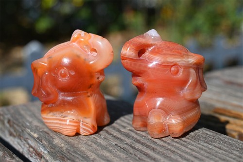 2'' Red agate Elephant hand Carved Natural Reiki Crystal sculpture Decor 1pc - Picture 14 of 14