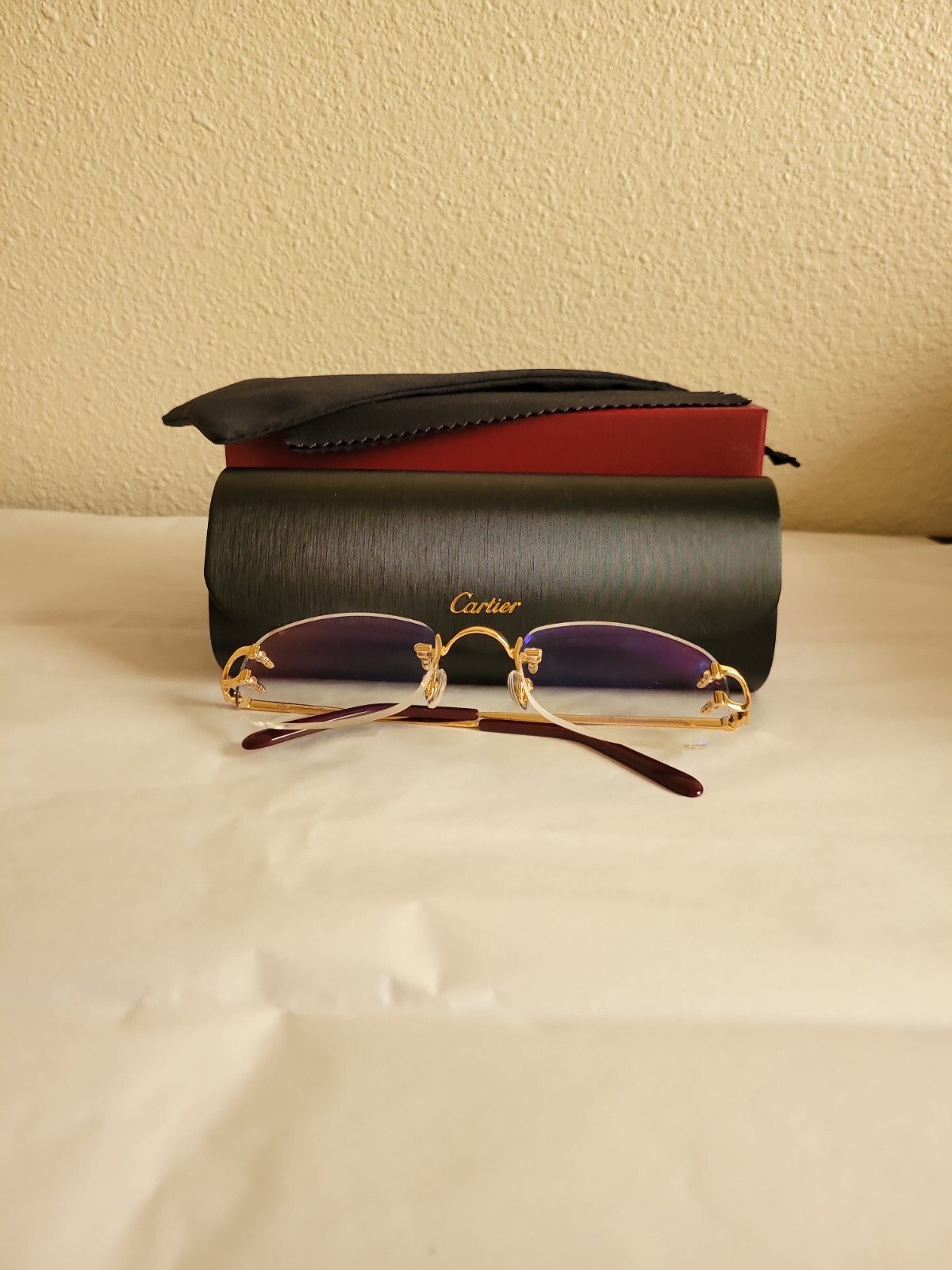 Cartier C Decor Vintage Optical Rimless gold Unisex Eyeglasses. image 8