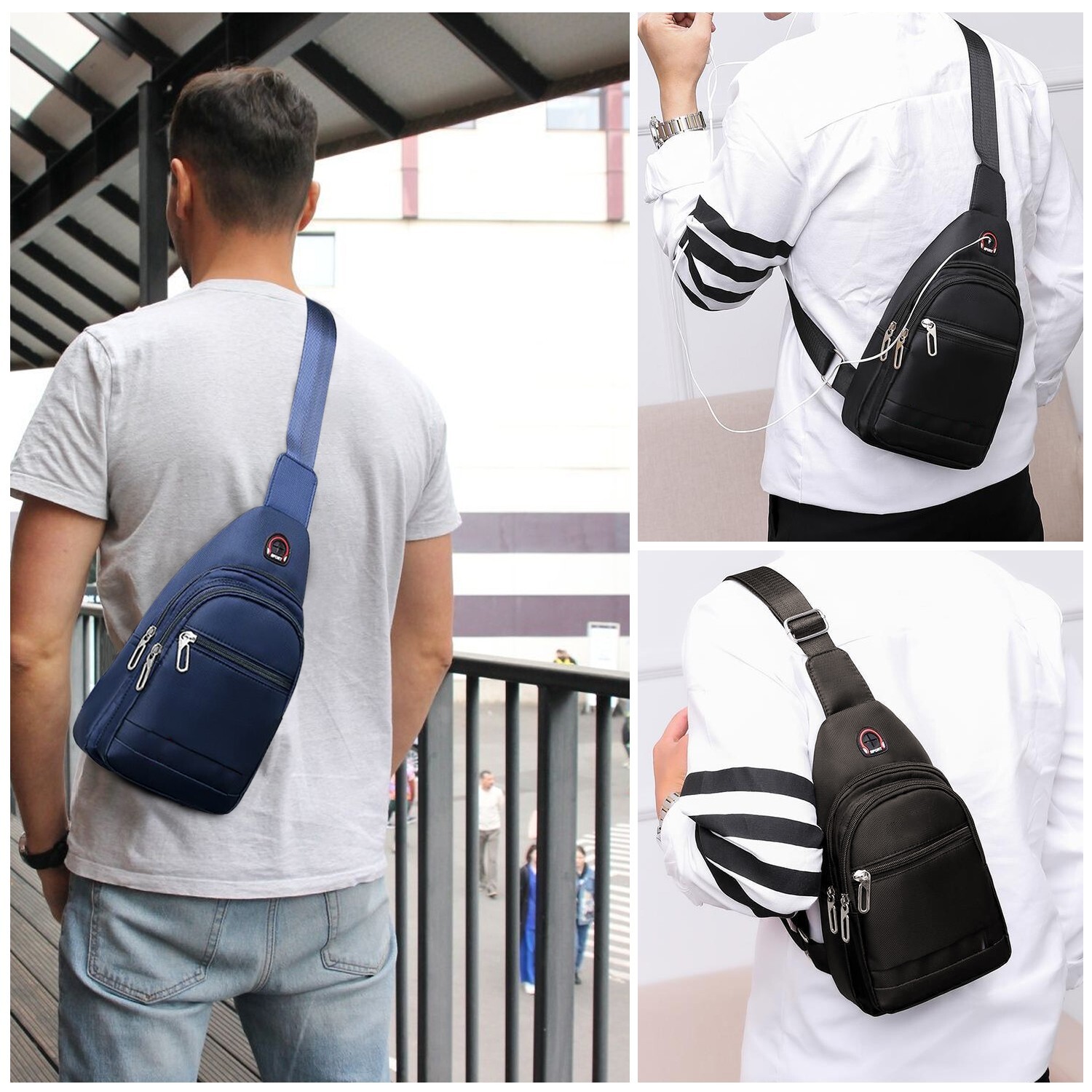 Men's Backpack Causal Sling Bag Chest Shoulder Fanny Pack Crossbody Sport Travel