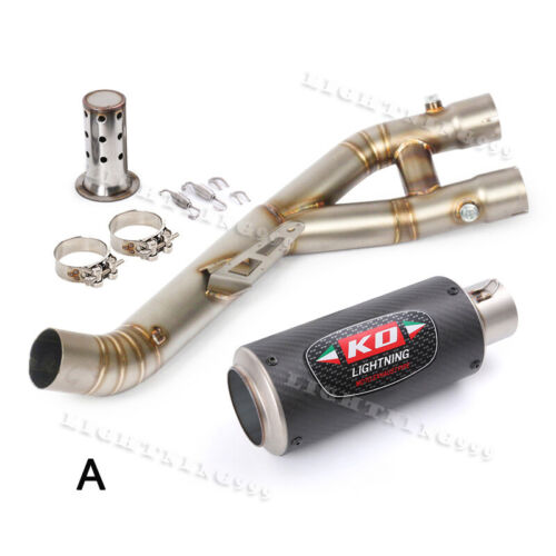 For Yamaha YZF R1 2015-2023 MT-10 2015-2021 Exhaust System Mid Pipe Muffler 60mm - Picture 2 of 13