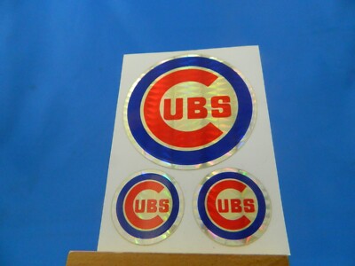 Chicago Cubs 3 Stickers Shiny Reflective | eBay