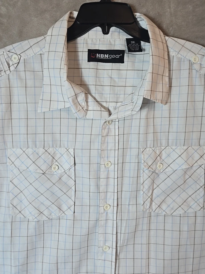 Camisa masculina NBN Gear tamanho 3XL multicolorida manga curta botão para baixo - Imagem 4 de 4