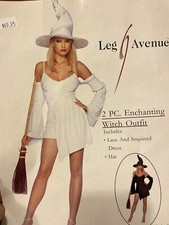 White witch Costume Deluxe By Leg Avenue Size M/L