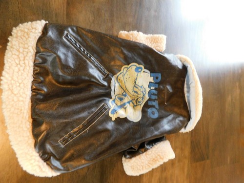 Disney Pets Pluto Dog Coat Pleather Large Aviator Coat