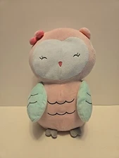 Carter's Child Of Mine Girls Stuffed Animal Pink Owl Plush 10"