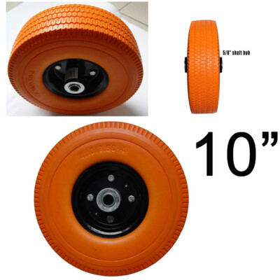 Voyager Tools 10-inch Flat-Free Double Axle Replacement Caster Tire   Heavy-Duty