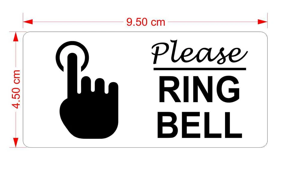 PLEASE RING BELL SIGN DOOR LASER ENGRAVED SIGN 95MM X 45MM RECTANGULAR ROUND CR - Image 4 of 4