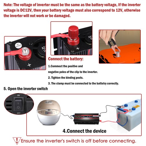 Inversor de energía para automóvil 7000 W 5000 W DC 12 V a CA 110 V hogar RV convertidor solar LCD - Imagen 128 de 236