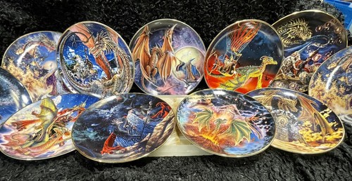 Royal Doulton The Franklin Mint Heirloom Myles Dragons & Wizards 11 Plate Set - Picture 2 of 24