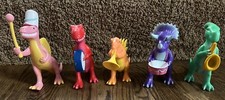 Ankyo 5" Marching Band Dinosaurs Lot of 5 Plastic Toy Vintage