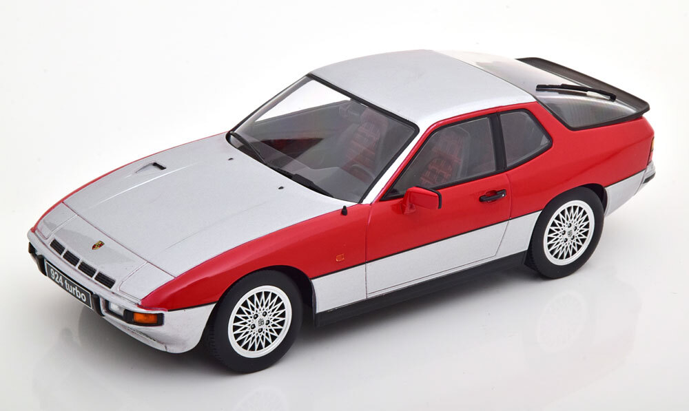 k.kスケール　Porsche 924 Turbo 1986 1:18 KK SCALE 1986 Porsche 924 Turbo Silver/Red in 1/18 Scale New