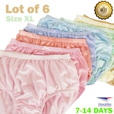 Lot of 6 Soft Nylon High Waist Panties Briefs Plus Size XL Lingerie Lightweight