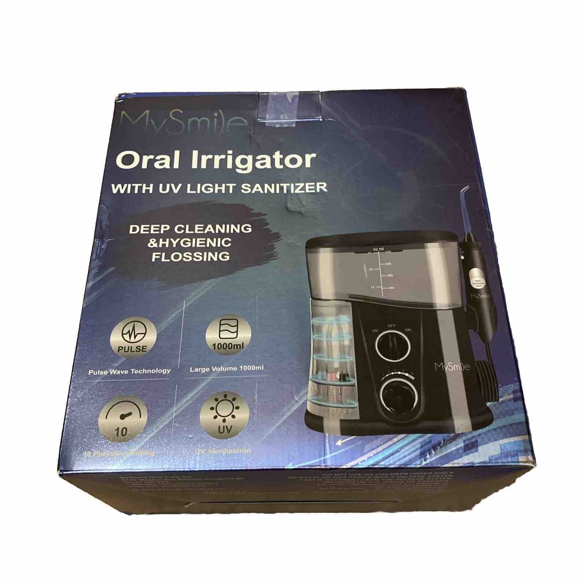 My Smile 1000ml (35 Oz) Electric Water Jet Oral Irrigator Uv Light