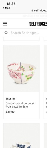 Seletti Hybrid Fruit Bowl, Olinda, Porcelain ø10.5 h6.2cm NEW £39 RRP - Afbeelding 9 van 21