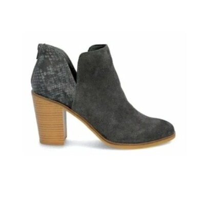 DV8 Dolce Vita Women's Shai Mixed Material Heeled Bootie Boot Gray Size 6.5 NWOB