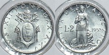 Vaticano 1953 2 Lire 299005 spedizione combinata