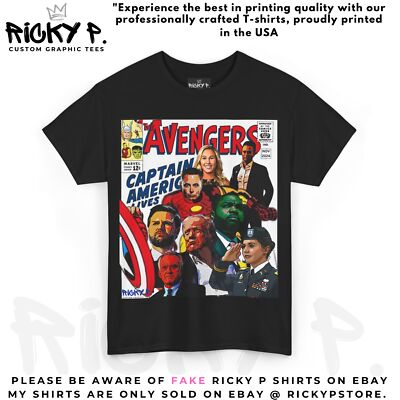 Trump Avengers Elon Musk JD Vance Comic Art Unisex Heavy Cotton