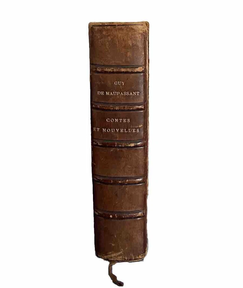 Contes Et Nouvelles by Guy De Maupassant 1899 leather bound - Image 2 of 4
