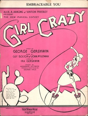 1930 GEORGE GERSHWIN / GIRL CRAZY Broadway sheet music EMBRACEABLE YOU