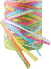 6-Color Paper Ribbon 80M/262Ft - Raffia Yarn for Gift Wrapping, Multi-color