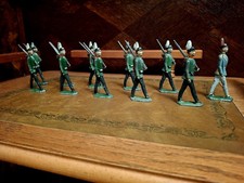 Zinnsoldaten Preußen Antik Figuren 7cm 10 Soldaten 1 Offizier Zinnfiguren