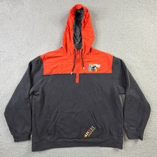 Disney Parks Mickey Mouse Embroidered Hoodie 1/4 Zip Jacket Pullover Mens XL